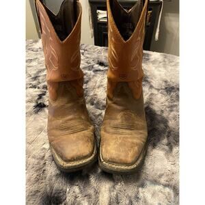 Ariat Leather Cowboy Work Boots Men 10 EE Brown ASTM F2892-17 EH Slip Oil Resist